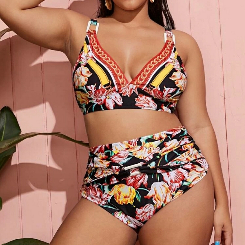 Floral high waisted bikini 3XL (18)
